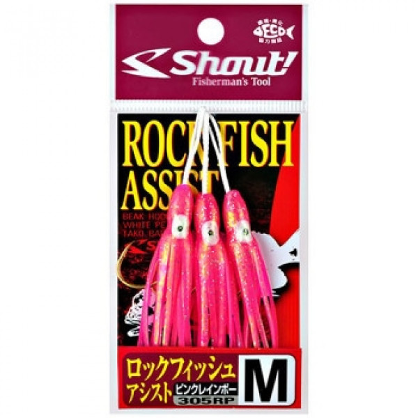 Крючки для пилькеров Shout Rock Fish Assist Pink 305RP M