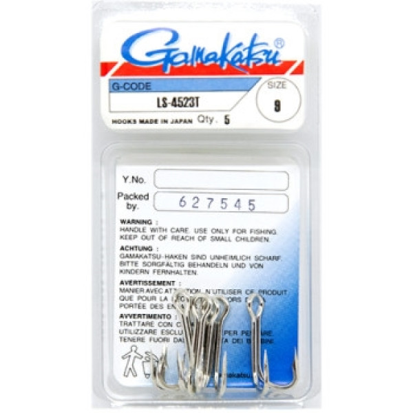 Крючок Gamakatsu двойник LS-4523T Tinned #9 5шт