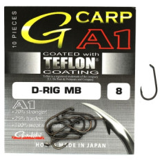 Гачки A1 G-CARP D-Rig MB Teflon Coating Grey Size 8