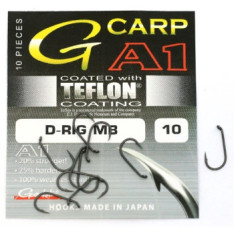 Hook Gamakatsu A1 G-Carp D-Rig MB PTFE coating Gray # 10 10pcs
