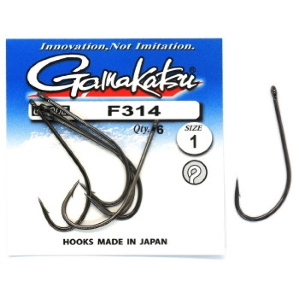 Крючок Gamakatsu F314 N/L Black #1 6шт