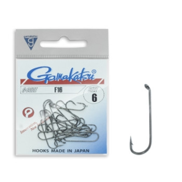 Крючок Gamakatsu F16 N/L Black #6 10шт
