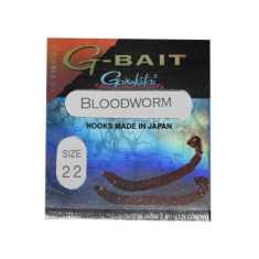 Hook Gamakatsu G-Bait Bloodworm Red # 22 10pcs