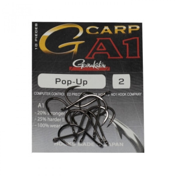 Крючки одинарные G-CARP  A-1 Pop-UP 002 sizes 10 pcs Black