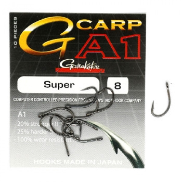 Крючки одинарные G-CARP  A-1 Super Black 8 sizes