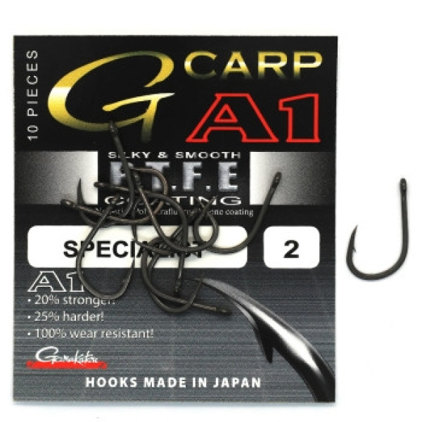 Крючок Gamakatsu A1 G-Carp Specialist P.T.F.E. coating Grey #2 10шт