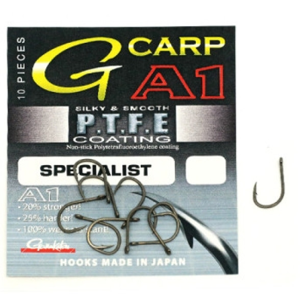Крючок Gamakatsu A1 G-Carp Specialist P.T.F.E. coating Grey #8 10шт
