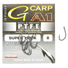 Hook Gamakatsu A1 G-Carp Super Hook PTFE coating Gray # 8 10pcs