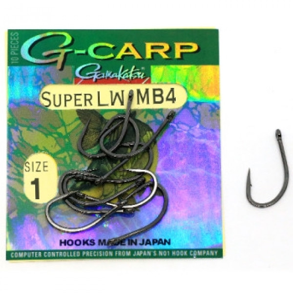 Крючки одинарные Gamkatsu G-Carp MB4 Super LW Black №1 10pc