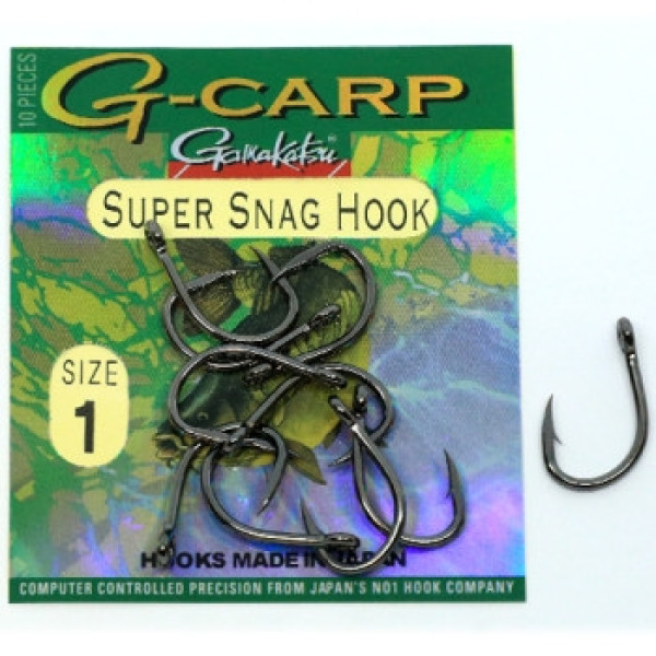 Крючок Gamakatsu G-Carp Super Snag Black #1 10шт
