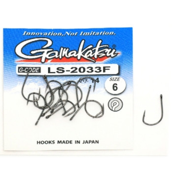 Крючок Gamakatsu LS-2033F N/L Black #6 14шт