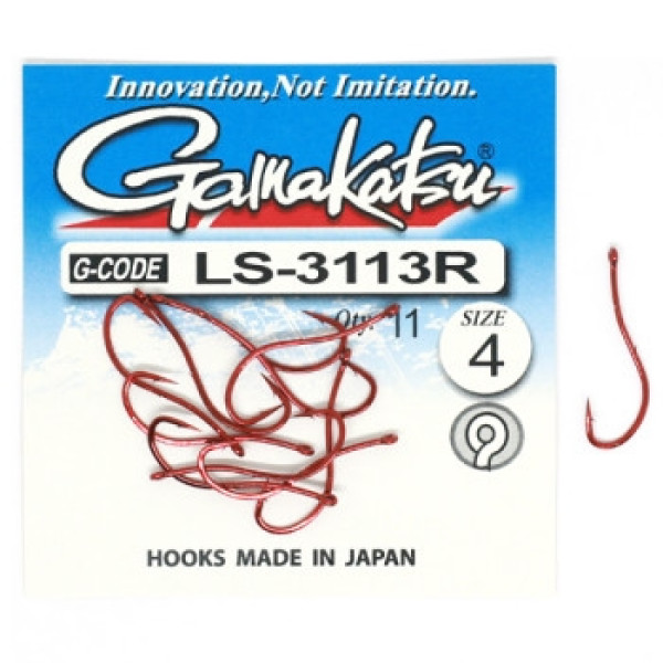 Крючок Gamakatsu LS-3113R N/L Red #4 11шт
