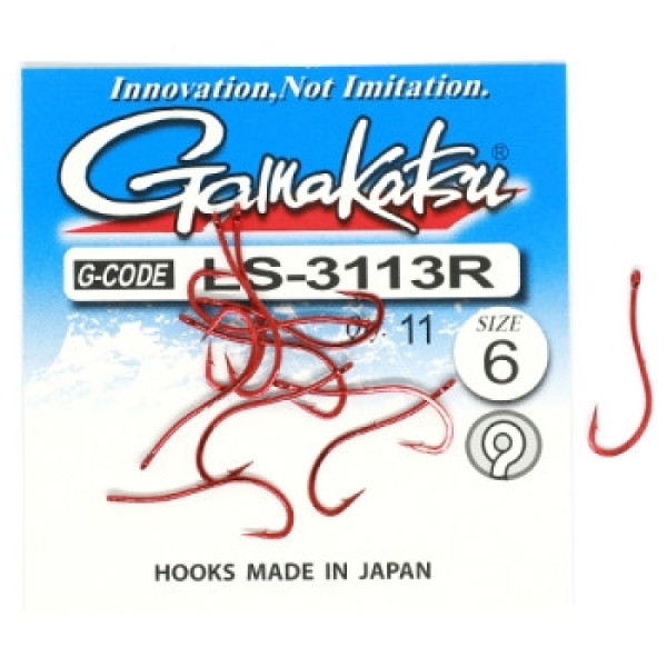 Крючок Gamakatsu LS-3113R N/L Red #6 11шт