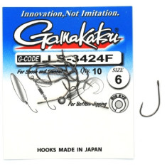 Hook Gamakatsu LS-3424F Black # 6 10pcs 