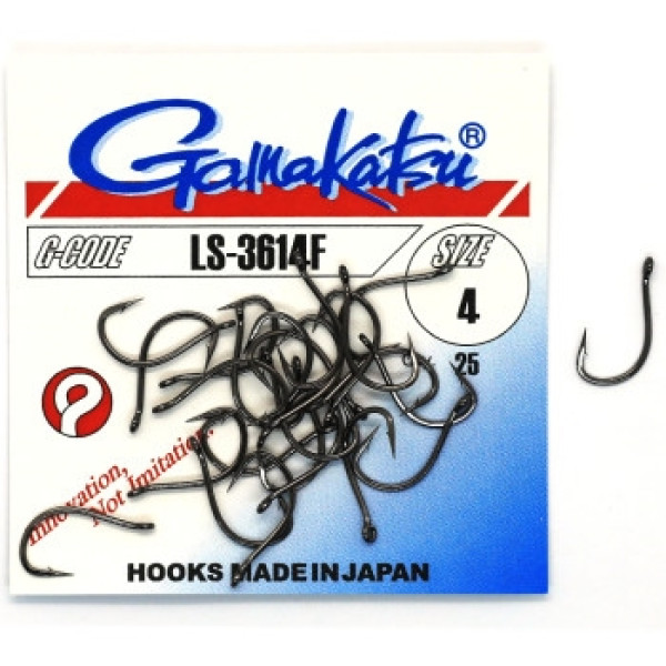 Крючок Gamakatsu LS-3614F Black #4 25шт