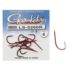Hook Gamakatsu LS-5260R N / L Red # 4 9pcs