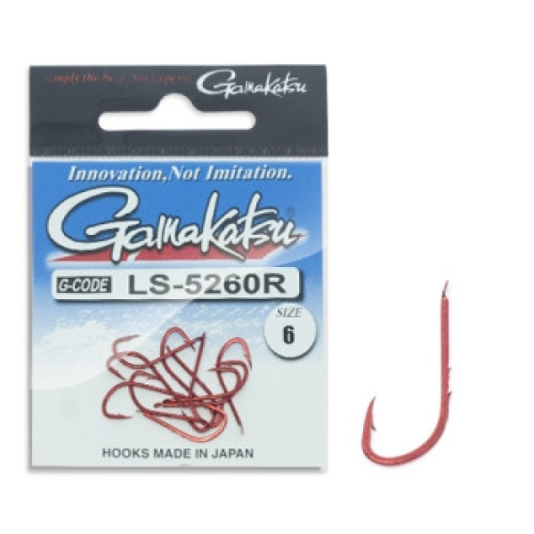 Крючок Gamakatsu LS-5260R N/L Red #6 11шт