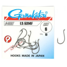 Hook Gamakatsu LS-5314F Black # 6 10pcs 