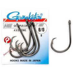 Hook Gamakatsu Octopus Circle 4X Strong Black # 6/0 6pcs