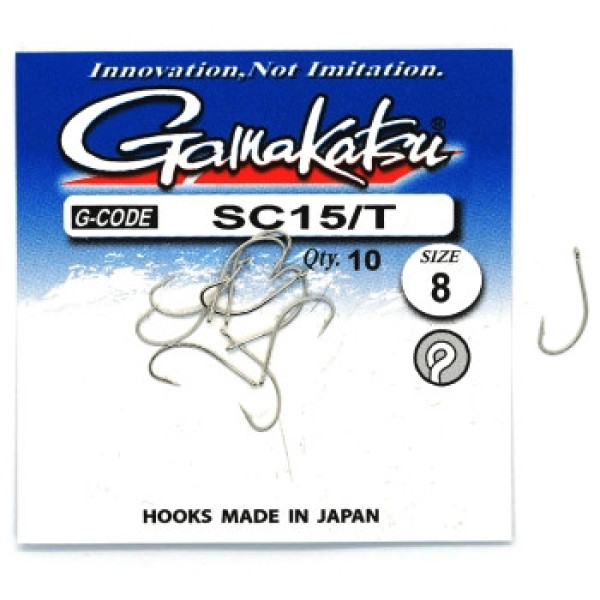 Крючок Gamakatsu SC15/T N/L Tinned #8 10шт