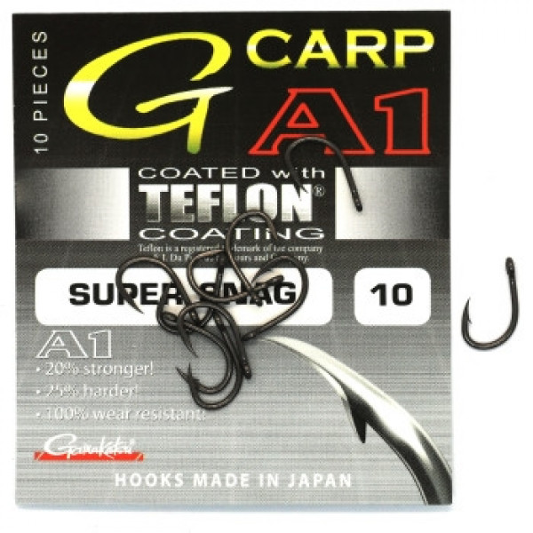 Крючки одинарные A1 G-CARP SUPER Snag T/C № 010