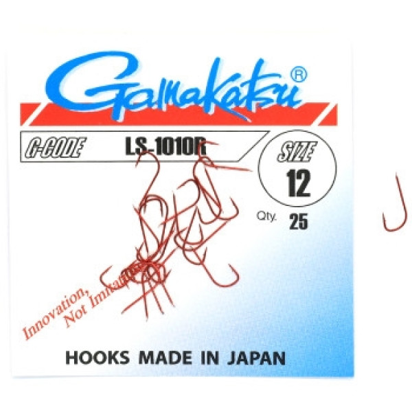Крючок Gamakatsu LS-1010R Red #12 25шт