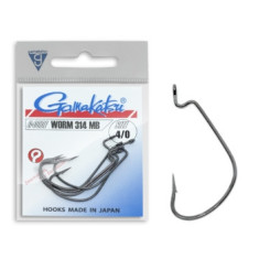 Offset hook Gamakatsu Worm 314 MB Black # 4/0 6pcs