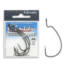 Offset hook Gamakatsu Worm 323 Monster Black # 6/0 4pcs