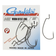 Offset Gamakatsu hook Worm Offset EWG NS Black # 1 6pcs