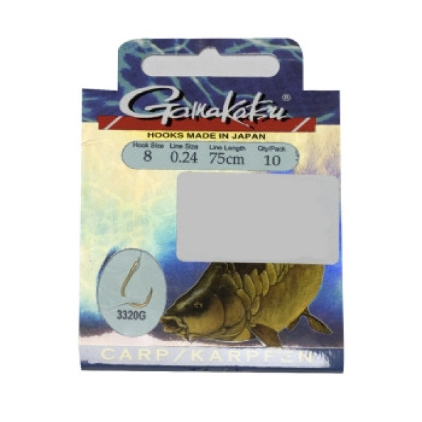 Крючок Gamakatsu BKD-3320G Carp 75cm Gold #10 10шт 0.22mm
