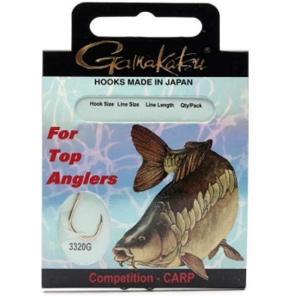 Крючок Gamakatsu BKD-3320G Carp 75cm Gold #2 10шт 0.30mm