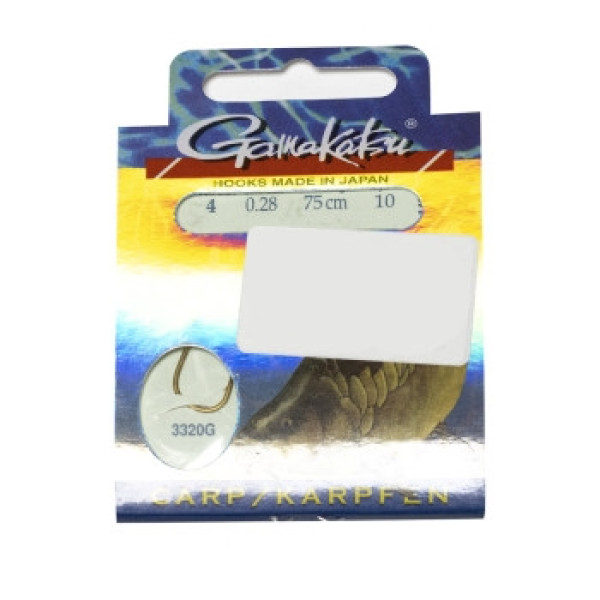 Крючок Gamakatsu BKD-3320G Carp 75cm Gold #4 10шт 0.28mm