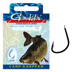 Hook Gamakatsu BKD-3510F Carp 85cm Black # 2 10pcs 0.30mm 