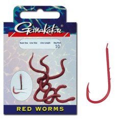 Hook Gamakatsu BKD-5260B Red Worms 60cm Bronze # 4 10pcs 0.25mm
