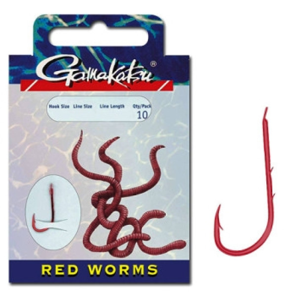 Крючок Gamakatsu BKD-5260B Red Worms 60cm Bronze #4 10шт 0.25mm