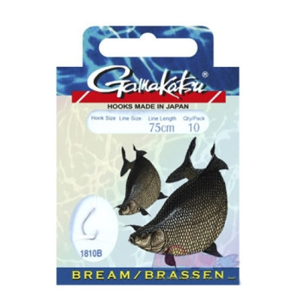 Крючок Gamakatsu BKS-1810B Bream Feeder 75cm Bronze #14 10шт 0.12mm