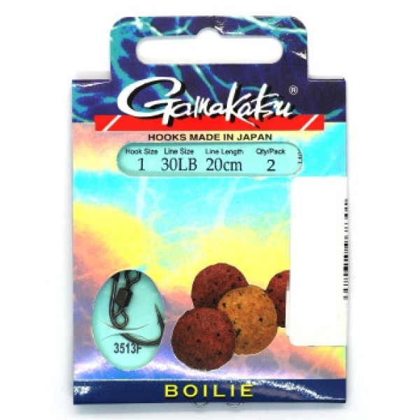 Крючок Gamakatsu BKS-3513F Boilie 20cm Black #4 2шт 0.30mm