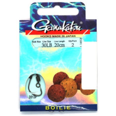 Hook Gamakatsu BKS-3513F Boilie 20cm Black # 1 2pcs 0.30mm 