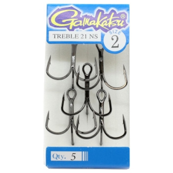 Крючок Gamakatsu тройной Treble 21 NS EWG Black #2 5шт