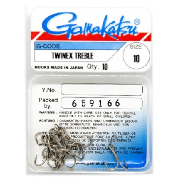 Крючок Gamakatsu тройной Treble Twinex Nickel #10 10шт