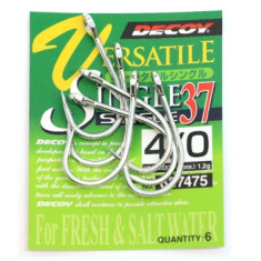 Decoy Single 37 Versatile Single 4/0 Hook, 6 pcs