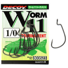 Decoy Worm 11 Tournament 1/0 Hook, 9pcs