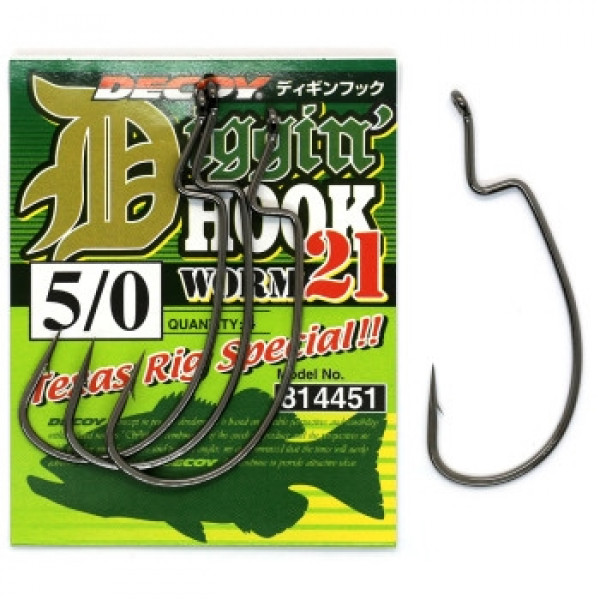 Крючок Decoy Worm 21 Digging Hook 5/0, 4шт