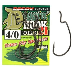 Decoy Worm 21 Digging Hook 4/0, 5pcs