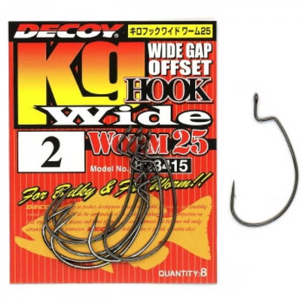 Крючок Decoy Worm 25 Hook Wide 2, 8 шт