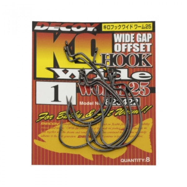 Крючок Decoy Worm 25 Hook Wide 1, 8 шт