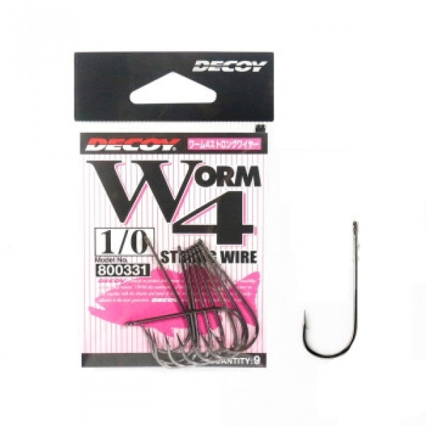 Гачок Decoy Worm4 Strong Wire #1/0 (9 шт/уп)