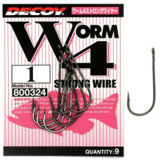 Decoy Worm 4 Strong Wire 1 Hook, 9pcs