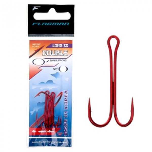 Крючок двойник Double Hook Long SS Red #1