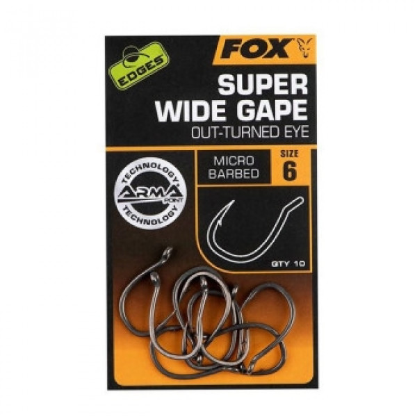 Крючок Fox Super Wide Gape Out-Turned Eye #6